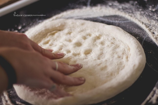 Dimpling the dough. Gettin mad! ;) 